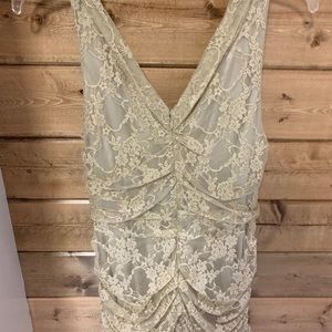 Express lace Champagne sz 12 sleeveless v neck mini dress